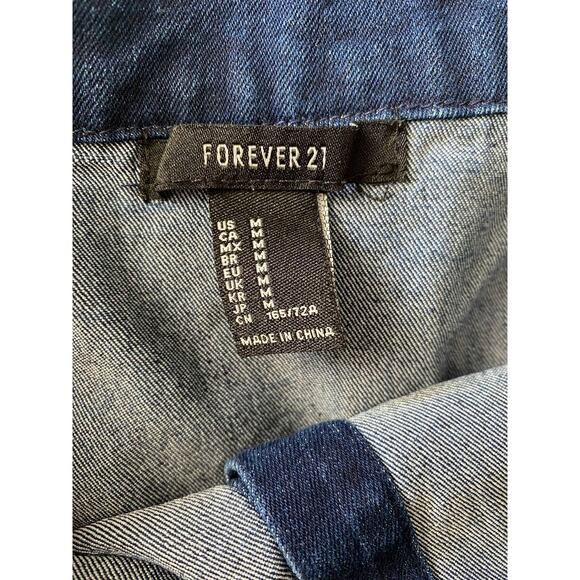 Forever 21 Blue Button Front Skirt Size Medium Denim - Picture 3 of 6